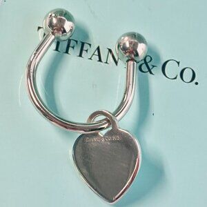 Tiffany & Co. key ring pre-own sterling silver engravable heart